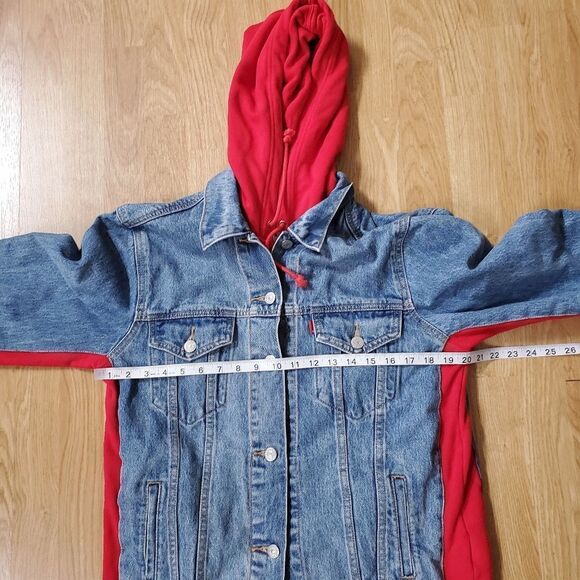 Levi's Ex-Boyfriend Hybrid Hooded Trucker Jacket sz Med - Picture 10 of 15